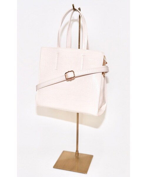 A.D.G（エーディージー）の「Crocodile Touch Square Shoulder Bag  (white)（ショルダーバッグ・レディース・ホワイト・FREE）」の5枚目の写真