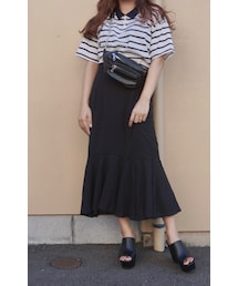 Loose Fit Border Polo-shirts (white)