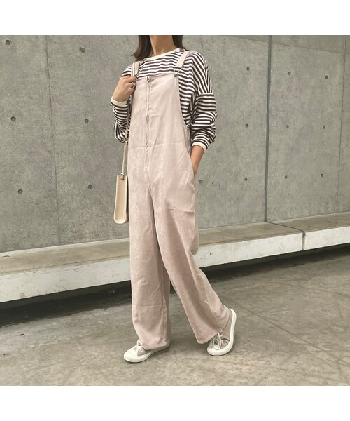 copine(コピン)の「ライスコールサロペット(3color)(サロペット/オーバーオール・レディース・グレージュ/チャコールグレー/ベージュ・ワンサイズ)」の1枚目の写真