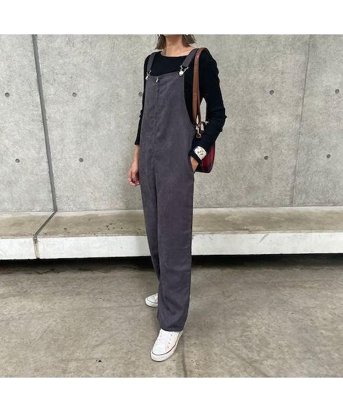 copine(コピン)の「ライスコールサロペット(3color)(サロペット/オーバーオール・レディース・グレージュ/チャコールグレー/ベージュ・ワンサイズ)」の2枚目の写真