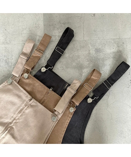 copine(コピン)の「ライスコールサロペット(3color)(サロペット/オーバーオール・レディース・グレージュ/チャコールグレー/ベージュ・ワンサイズ)」の4枚目の写真