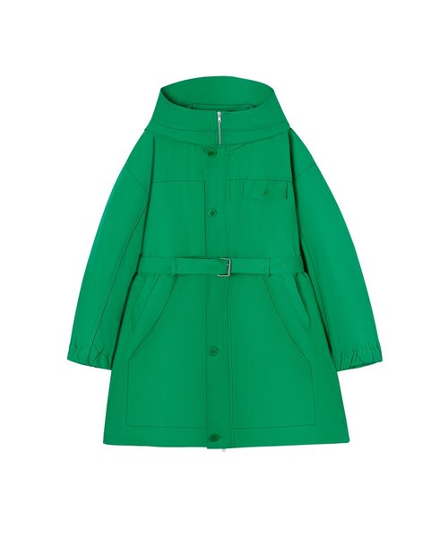 Oversized Belted Cotton Hooded Parka