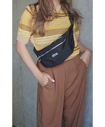Multi Color Border S/S Knit Tops (mustard-brown)