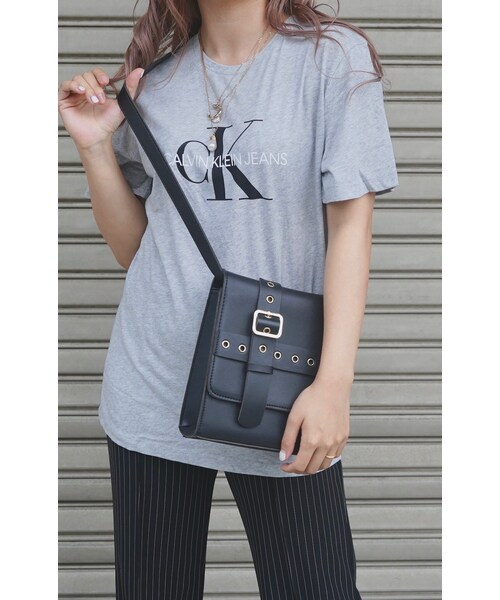 A.D.G(エーディージー)の「"CALVIN KLEIN" Basic Logo Tee (grey)(Tシャツ/カットソー・レディース・グレー・FREE)」の1枚目の写真