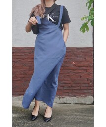 A.D.G（エーディージー）の「2type Strap Long Jumper Skirt (blue)（ジャンパースカート）」