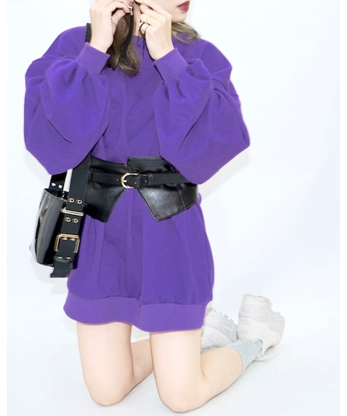 A.D.G（エーディージー）の「Leather-touch Highwaist Belt (black)（ベルト・レディース・ブラック・FREE）」の4枚目の写真