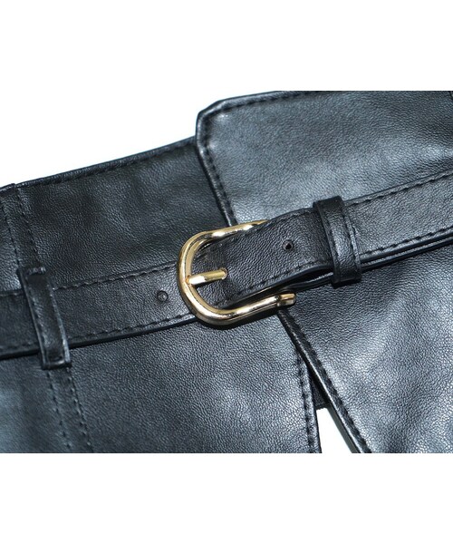 A.D.G（エーディージー）の「Leather-touch Highwaist Belt (black)（ベルト・レディース・ブラック・FREE）」の6枚目の写真