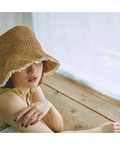 t a r o s u（タロス）の「frill straw hat（ハット）」 WEAR