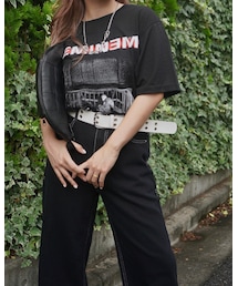 A.D.G | "EMINEM" PHOTO PRINT BIG TEE(black)(Tシャツ/カットソー)