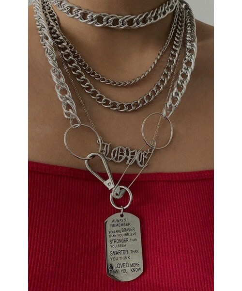 A.D.G（エーディージー）の「"LOVE" Old English Necklace (silver)（ネックレス・レディース・シルバー・FREE）」の6枚目の写真