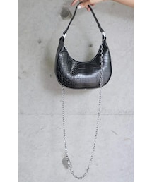 A.D.G | 2way Crocodile Touch Half-moon Bag (black)(ハンドバッグ)