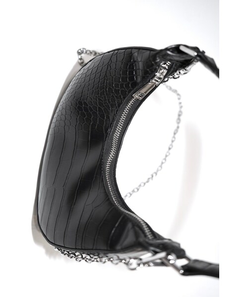 A.D.G（エーディージー）の「2way Crocodile Touch Half-moon Bag (black)（ハンドバッグ・レディース・ブラック・FREE）」の5枚目の写真