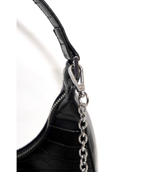 A.D.G（エーディージー）の「2way Crocodile Touch Half-moon Bag (black)（ハンドバッグ・レディース・ブラック・FREE）」の6枚目の写真