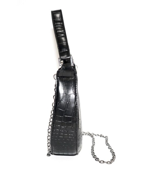 A.D.G（エーディージー）の「2way Crocodile Touch Half-moon Bag (black)（ハンドバッグ・レディース・ブラック・FREE）」の9枚目の写真