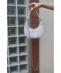 A.D.G | 2way Crocodile Touch Half-moon Bag (white)(ハンドバッグ)