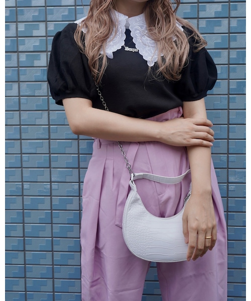 A.D.G（エーディージー）の「2way Crocodile Touch Half-moon Bag (white)（ハンドバッグ・レディース・ホワイト・FREE）」の4枚目の写真