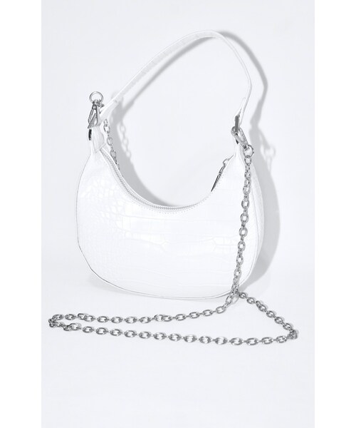 A.D.G（エーディージー）の「2way Crocodile Touch Half-moon Bag (white)（ハンドバッグ・レディース・ホワイト・FREE）」の5枚目の写真