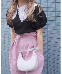 A.D.G | Basic Puffsleeve S/S Knit Tops (black)(ニット/セーター)