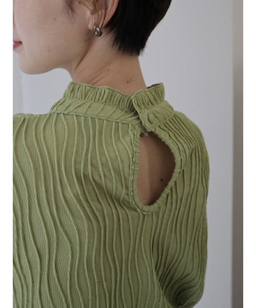 neam（ニーム）の「puff sleeve wave tops（シャツ/ブラウス・レディース・ホワイト/グリーン/ブラウン・free）」の10枚目の写真