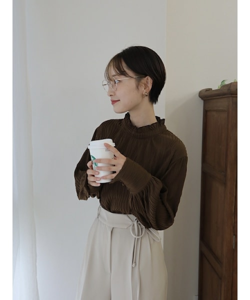 neam（ニーム）の「puff sleeve wave tops（シャツ/ブラウス・レディース・ホワイト/グリーン/ブラウン・free）」の12枚目の写真