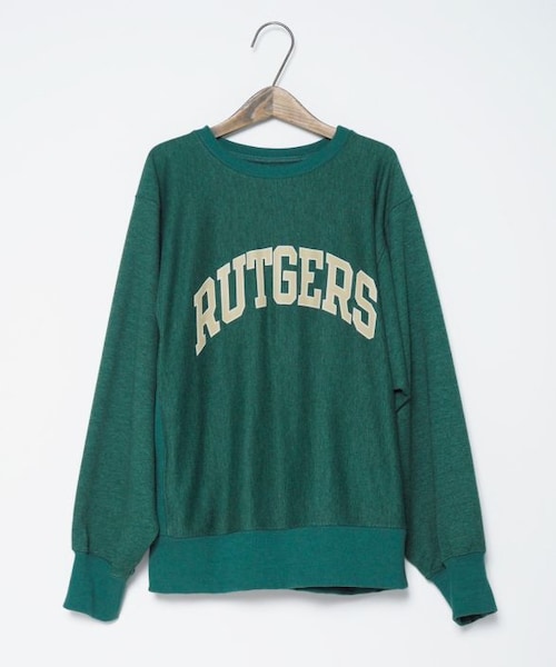 Crisp（クリスプ）の「"RUTGERS"オーバースウェット[c1R3144]（スウェット・レディース・グリーン/アイボリー/オレンジ・FREE）」の5枚目の写真