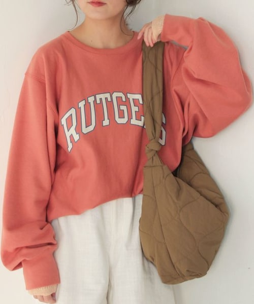 Crisp（クリスプ）の「"RUTGERS"オーバースウェット[c1R3144]（スウェット・レディース・グリーン/アイボリー/オレンジ・FREE）」の3枚目の写真