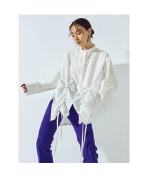 【美品】UN3D. アンスリード ヘムギャザー シャツ ブラウス ホワイト un3d. ヘムギャザーシャツ(ホワイト)