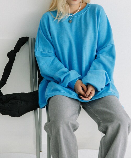 トレーナー/スウェット Flugge color pigment sweat セール】color pigment sweat/カラーピグメントスウェット ユニ