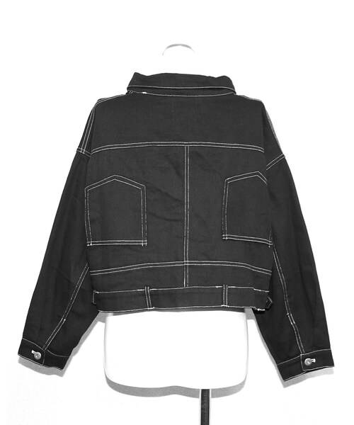 A.D.G（エーディージー）の「Black Denim Jacket&Wide Pants 2P SET UP（セットアップ・レディース・ブラック・FREE）」の9枚目の写真