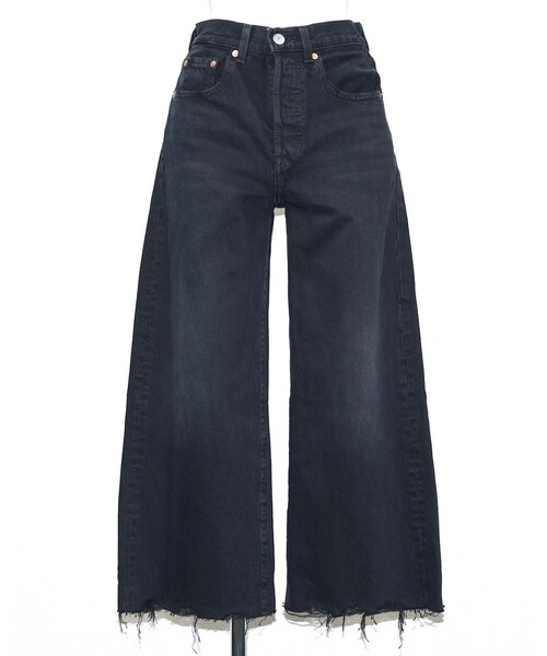 A.D.G（エーディージー）の「"Levi's" WIDE STRAIGHT CRASH BLACK DENIM PANTS（デニムパンツ・レディース・ブラック・FREE）」の4枚目の写真