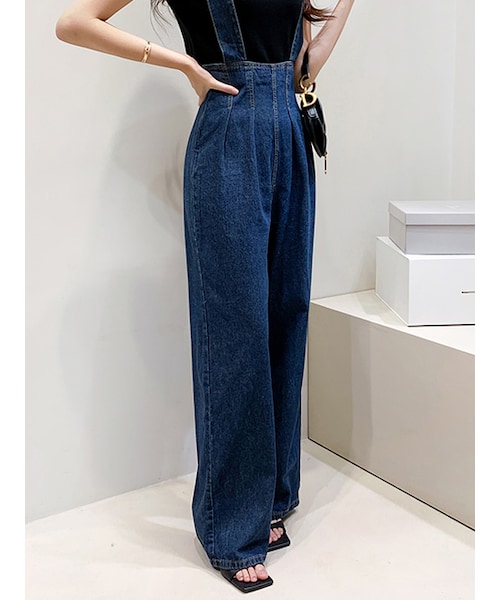 DHOLIC（ディーホリック）の「ダークデニムオールインワン（つなぎ