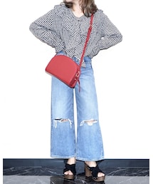 "Levi's" WIDE STRAIGHT CRASH DENIM PANTS