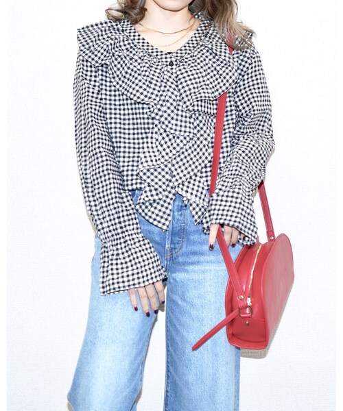 A.D.G(エーディージー)の「"Levi's" WIDE STRAIGHT CRASH DENIM PANTS(デニムパンツ・レディース・ブルー・LADIES FREE)」の8枚目の写真