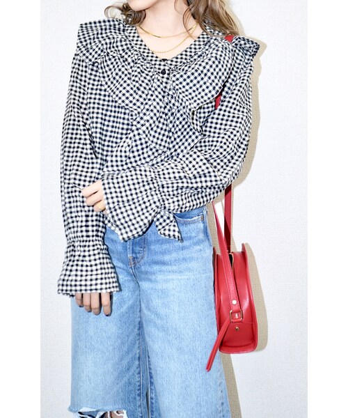 A.D.G(エーディージー)の「"Levi's" WIDE STRAIGHT CRASH DENIM PANTS(デニムパンツ・レディース・ブルー・LADIES FREE)」の9枚目の写真