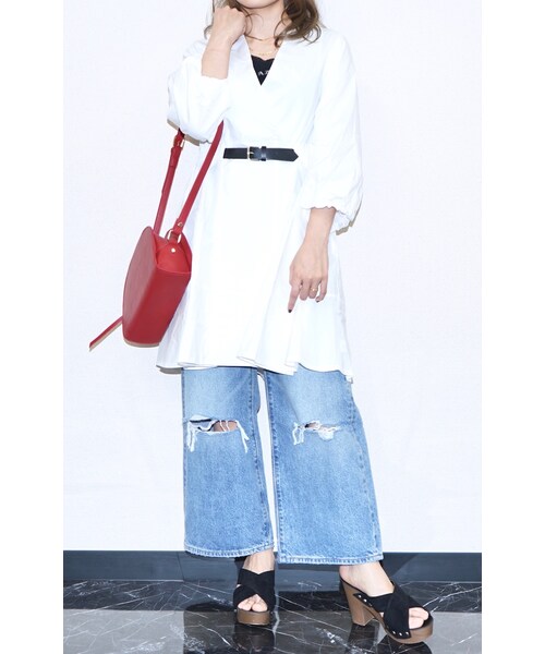 A.D.G(エーディージー)の「"Levi's" WIDE STRAIGHT CRASH DENIM PANTS(デニムパンツ・レディース・ブルー・LADIES FREE)」の19枚目の写真