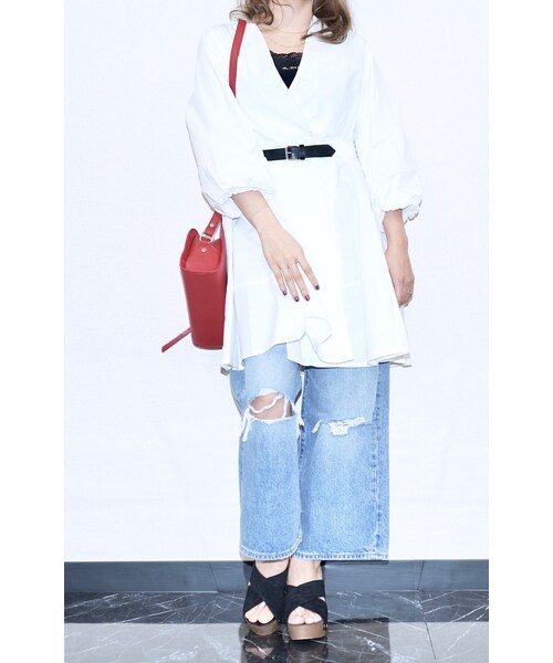 A.D.G(エーディージー)の「"Levi's" WIDE STRAIGHT CRASH DENIM PANTS(デニムパンツ・レディース・ブルー・LADIES FREE)」の22枚目の写真