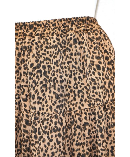 A.D.G（エーディージー）の「LEOPARD TIERED FLARE LONG SKIRT (brown)（スカート・レディース・ブラウン・FREE）」の5枚目の写真