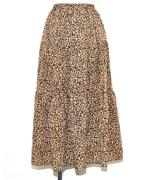 A.D.G（エーディージー）の「LEOPARD TIERED FLARE LONG SKIRT (brown)（スカート・レディース・ブラウン・FREE）」の8枚目の写真