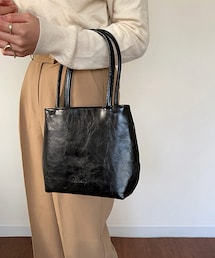 fake leather square hand bag