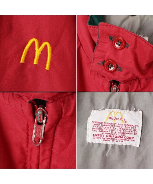 --(--)の「80s USA製 McDonald's マクドナルド ワーク ジャケット レッド メンズL相当 アメリカ古着(ブルゾン・レディース・レッド・L)」の2枚目の写真