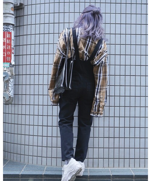 A.D.G（エーディージー）の「Black Denim Salopette Pants（サロペット/オーバーオール・レディース・ブラック・FREE）」の5枚目の写真