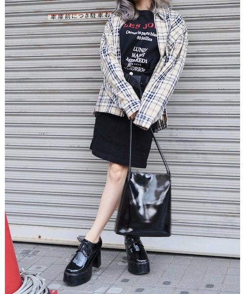 A.D.G（エーディージー）の「Beige Check Ring Zip Swing Top Jacket（ブルゾン・レディース・ベージュ・FREE）」の4枚目の写真