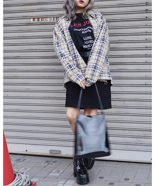 A.D.G（エーディージー）の「Beige Check Ring Zip Swing Top Jacket（ブルゾン・レディース・ベージュ・FREE）」の6枚目の写真