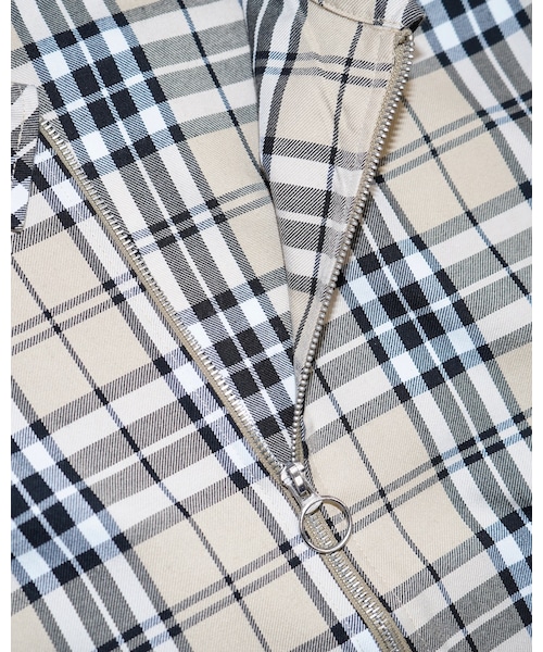 A.D.G（エーディージー）の「Beige Check Ring Zip Swing Top Jacket（ブルゾン・レディース・ベージュ・FREE）」の11枚目の写真