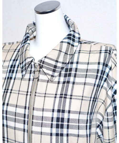 A.D.G（エーディージー）の「Beige Check Ring Zip Swing Top Jacket（ブルゾン・レディース・ベージュ・FREE）」の14枚目の写真