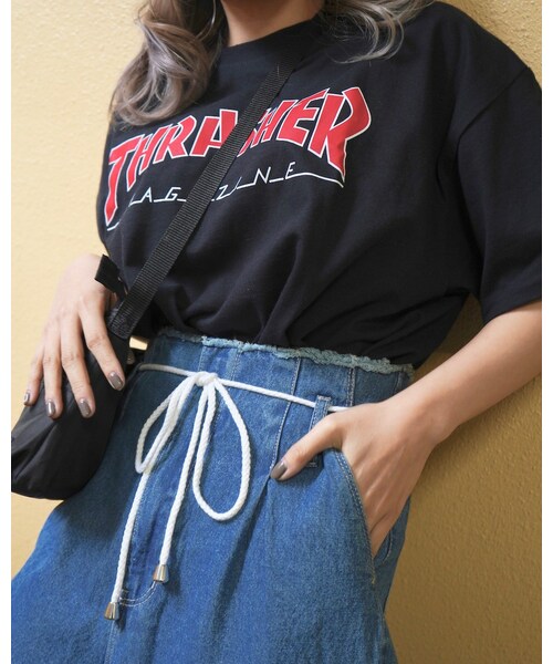 A.D.G(エーディージー)の「Rope Belt Denim Wide Pants (blue)(デニムパンツ・レディース・ブルー・FREE)」の5枚目の写真