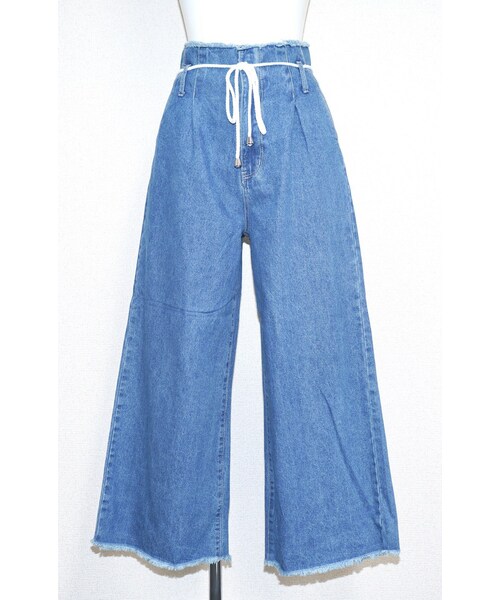 A.D.G(エーディージー)の「Rope Belt Denim Wide Pants (blue)(デニムパンツ・レディース・ブルー・FREE)」の6枚目の写真