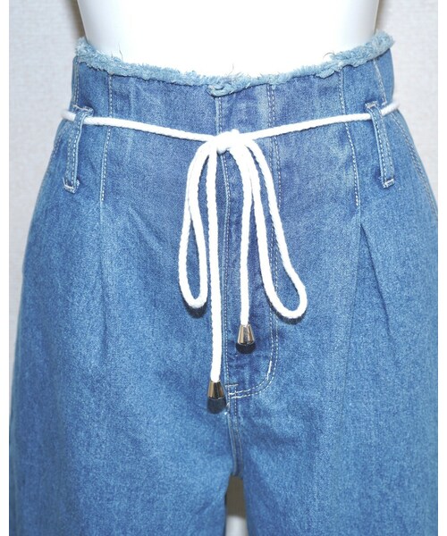 A.D.G(エーディージー)の「Rope Belt Denim Wide Pants (blue)(デニムパンツ・レディース・ブルー・FREE)」の7枚目の写真