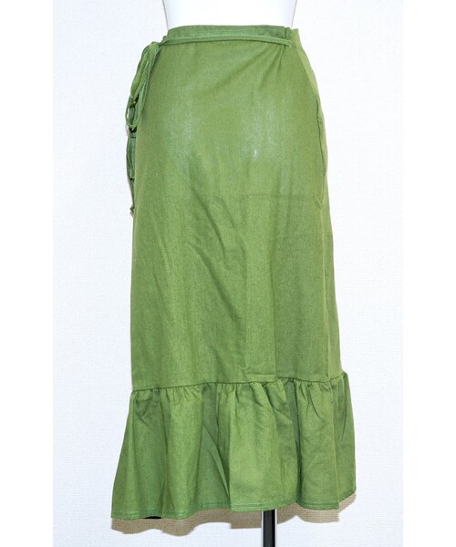 A.D.G（エーディージー）の「Frill Design Ribbon Wrap Skirt (green)（スカート・レディース・グリーン・FREE）」の4枚目の写真