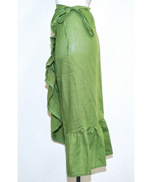 A.D.G（エーディージー）の「Frill Design Ribbon Wrap Skirt (green)（スカート・レディース・グリーン・FREE）」の5枚目の写真
